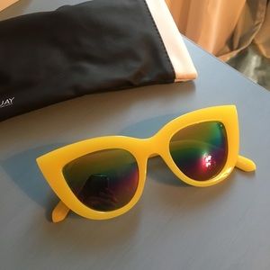 Quay Austrailia Kitti Yellow Cat Eye Sunglasses